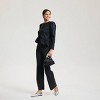 Women's Puff Sleeve Peplum Top - A New Day™ Black - 4 of 4