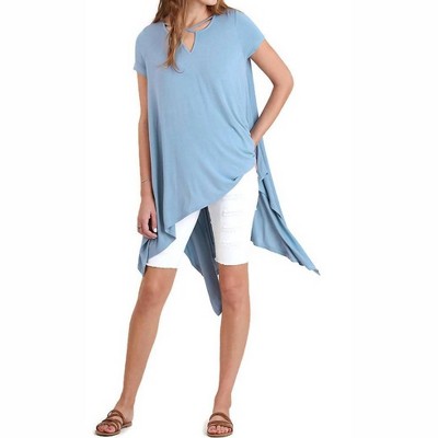 Women's Handkerchief Hem Short Sleeve Top - umgee