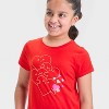 Girls' Short Sleeve Valentine's Day 'Hugging Hearts' Graphic T-Shirt - Cat & Jack™ Red - 2 of 4