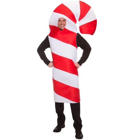Halloweencostumes.com One Size Fits Most Adult Candy Cane Costume, Red ...