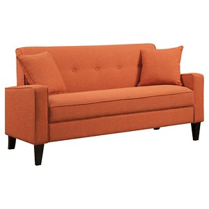 Courtney Sofa - Vibrant Orange - Handy Living, Orange Pink