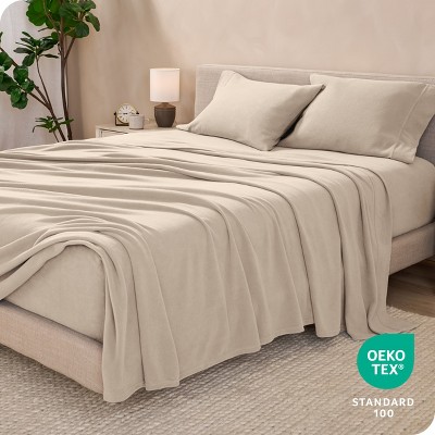King Sand Organic Deep Pocket Fleece Sheet Set