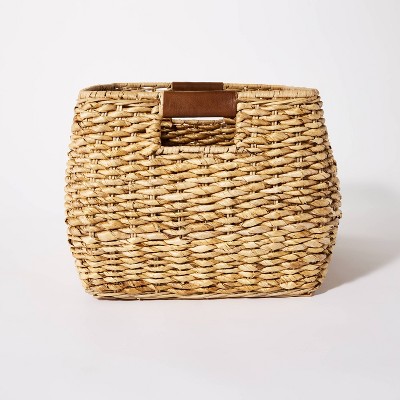 Shop Decorative Rectangle Storage Basket with Cut Off Handles 12" x 17" Brown from Target on Openhaus