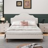 KWPZQEB Queen/King Size Bed Frame with Adjustable Headboard, Linen Fabric Padded Upholstered Platform Bed, No Box Spring Needed, Easy Assembly - 2 of 4