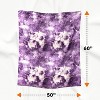Cheer Collection Ultra Soft and Fuzzy Faux Fur Throw Blanket - Purple and White - 3 of 4