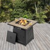 SUGIFT 28" Outdoor Gas Fire Pit Table 50,000 BTU Square Propane Fire Pit Table - 2 of 4