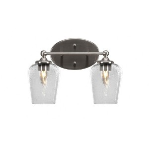 Toltec Lighting Capri 2 - Light Vanity in  Brushed Nickel with 5" Clear Bubble Shade - 1 of 1