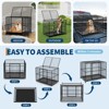 Heavy Duty Stainless Steel Dog Crate for Giant Breeds – Indestructible Escape-Proof Kennel with Locking Wheels, Collapsible & Removable Tray - 2 of 4