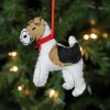 Northlight 5" White and Brown Dog with Jingle Bell Hanging Christmas Ornament - 2 of 3