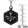 West Coast Jewelry Women's Inspirational Black Plated Stainless Steel Necklace - 19" - 3 of 3