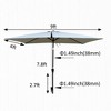 CAVINAS 6 x 9Ft Rectangular Outdoor Waterproof Umbrella,Outdoor Umbrellas for Patio Garden Backyard with Crank and Push Button Tilt - 3 of 4