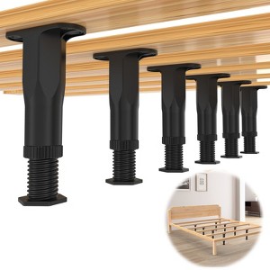 Aoibox Adjustable Height Bed Support Legs 6 Pack 5.1-8.3 Inch Center Support Kit for Bed Frame Slats with Screws - 1 of 4