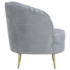 CAVINAS Velvet Accent Chair with Curved Channel Tufted Backrest,Modern Upholstered Living Room Chairs,Reading Chairs for Living Room - 3 of 4