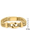 Steeltime Men's stainless steel double row wheat chain buckle bracelet. Color Options: Silver, Gold - 3 of 4