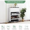 47 in Shoe Cabinet with 3 Flip Drawers, Wood Shoe Storage Organizer for Entryway, Hidden Hallway Shoes Storage Cabinet - 4 of 4