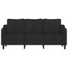 vidaXL 3-Seater Sofa with Comfortable Padded Seats, Modern Fabric Upholstery, Ideal for Living Room, Office, Lounge, and Bedroom - Black - 2 of 4