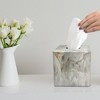 Stone Hedge Resin Decorative Square Tissue Box Cover - Nu Steel - 4 of 4