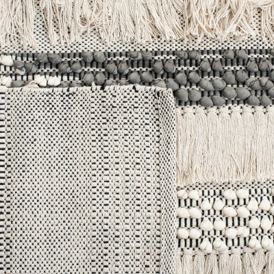 Hand-Tufted Beige and Grey Wool Rectangular Rug, 3' x 5'