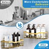 Attop Mirror Gold 5-Pack Rust-Resistant Stainless Steel Large Capacity Shower Shelf - No Drilling or Gluing Required Bathroom Storage Rack - 4 of 4