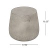 Textured Boho Concrete Side Table with Drum Shape, Lightweight Structure and Handcrafted Finish for Indoor or Outdoor Use-Maison Boucle - 3 of 4