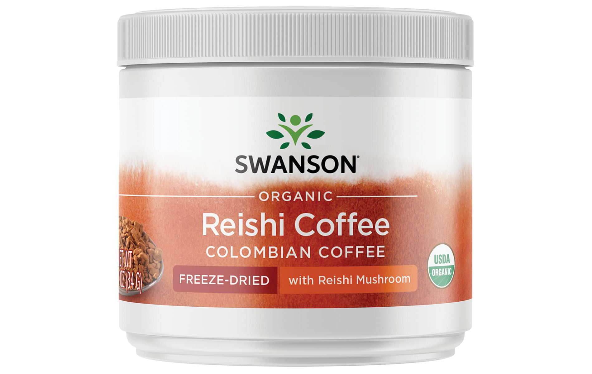 Swanson Organic Reishi Coffee Colombian - Freeze-Dried w/Reishi Mushroom 3 oz Jar