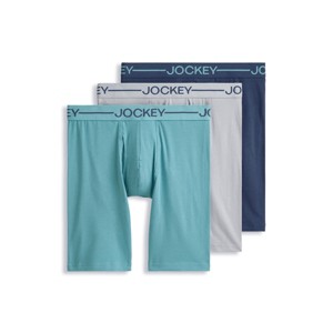 Jockey Men's Organic Cotton Stretch 9.5" Long Leg Boxer Brief - 3 Pack - 1 of 4