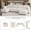 116" 6-Seat Teddy Velvet Modular U-Shaped Sectional Sofa with Ottoman, Free Combination - 2 of 4