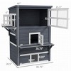 SKYONE Weatherproof 3-Tier Feral Cat Shelter with Escape Door, 5 Entrances, Jump Platforms & - 2 of 4