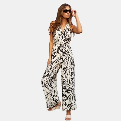 Women's Chic Abstract Print Sleeveless Jumpsuit - Cupshe