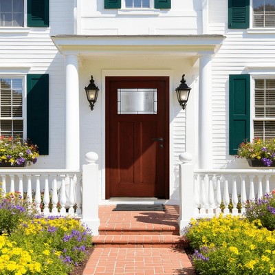 Wooakway 36"W*80"H 2-Panel Exterior Frosted Glass Prehung Front Entry Door Primed Interior Fiberglass Entrance Door