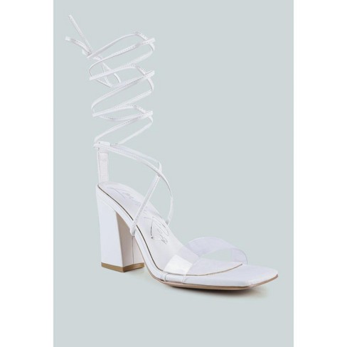 London Rag Womens High Cult Strappy Tie up Block Heels 7.5 Target