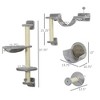SKYONE Cat Wall Furniture Set: Hammock, Perches, Ladder, Scratching Post - Plush Multi-Level - 3 of 4