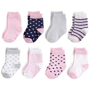 Touched by Nature Baby Girl Organic Cotton Socks, Navy Lt. Pink
