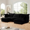 Oversized 120" Corduroy Slipcovered U-Shaped Modular Sectional Sofa with French Edges and Removable Covers, 5-Piece Free combination - 3 of 4