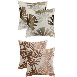 REGALWOVEN 4 Pcs Leaves Pattern Decorative Throw Pillow Covers for Home Decor 18" x 18" - 1 of 4