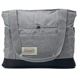 Coleman Backroads 24 Can Outdoor Waxed Canvas Leakproof Insulated Soft Sided Cooler Tote Bag for Beach, Picnics, and Camping, Gray