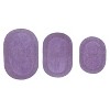 Double Ruffle Bathroom Rugs Set, Machine Washable Rug, Extra Soft and Absorbent bath Rug, Kitchen Mat, Bath Mat Set,Non-Slip, 3 Pcs Set, Purple - 2 of 4