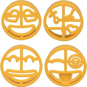 Emoji Sandwich Cutters- 4 Pack Set for DIY Bread Shapes Pancakes Cookies & More, BPA Free Decruster, Suitable for Kids - Officially Licensed by Emoji - 1 of 4