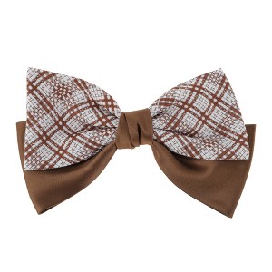 Unique Bargains Plaid Bow Hair Barrettes 1 Pc - 1 of 4