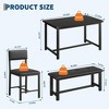 Dining Table Set for 4, Kitchen Table with 2 Upholstered Chairs and Bench, Wood Kitchen Dining Room Set, for Small Space, Apartment, Home, Kitchen - 2 of 4