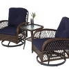 Outdoor Furniture Sets, Patio Conversation Sofa, 360 Degree Rocking Chairs with Removable Cushions and Glass Coffee Table-Coolbibila - 2 of 4