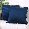 Unique Bargains Home Decorative Farmhouse Velvet Pompoms Fringe Throw Pillow Covers 4 Pcs - image 2 of 4