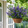 Aoibox 24 Bundles Artificial Lavender Flowers Outdoor ¨C UV Resistant Faux Plants for Garden Porch Window Patio Hanging Planter Home Decor - 4 of 4
