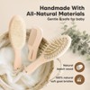 Baby Hair Brush and Comb Set, Oval Wooden Baby Brush Set for Newborns, Infant, Toddler Grooming Kit - 4 of 4