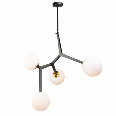 Artcraft Lighting Ravello 4 - Light Pendant in  Black/Harvest Brass