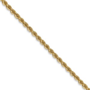 Black Bow Jewelry 2.5mm, 14k Yellow Gold, Handmade Solid Rope Chain Necklace - 1 of 4