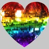 Adult Design By Humans Disco Ball Rainbow Heart By melvillesT-Shirt - 2 of 2