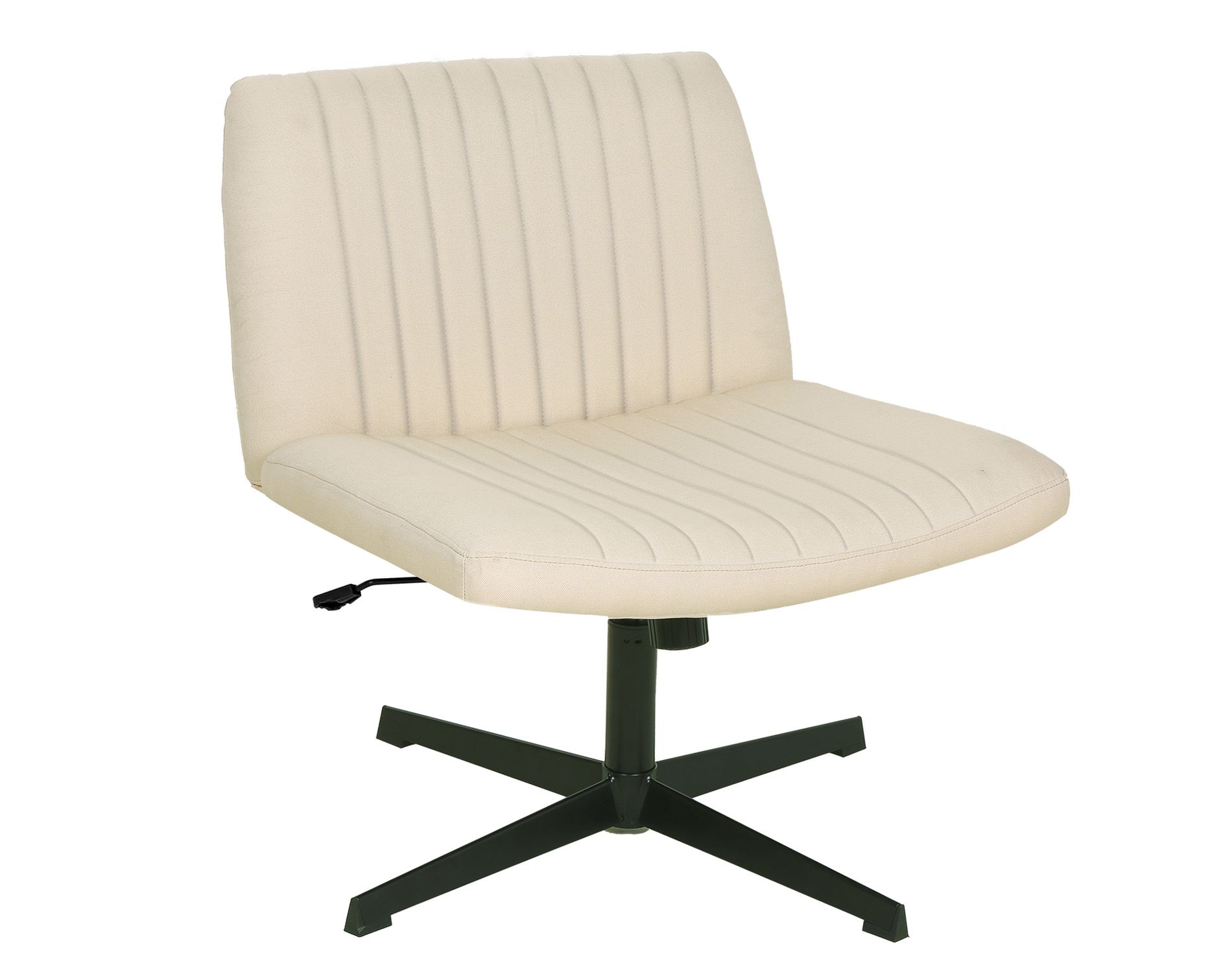 BestMassage Criss Cross Chiar Armless Adjustable Swivel Padded Home Office Desk Chair Wide Seat Computer Task for Home Office, Beige