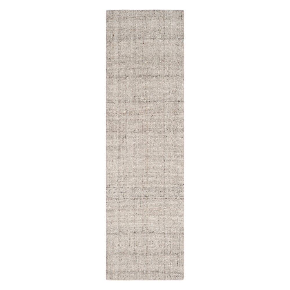 2'3inx8' Runner Crosshatch Light Gray - Safavieh