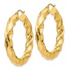 Black Bow Jewelry 5mm x 38mm Polished 14k Yellow Gold Round Twisted Hoop Earrings - 2 of 4